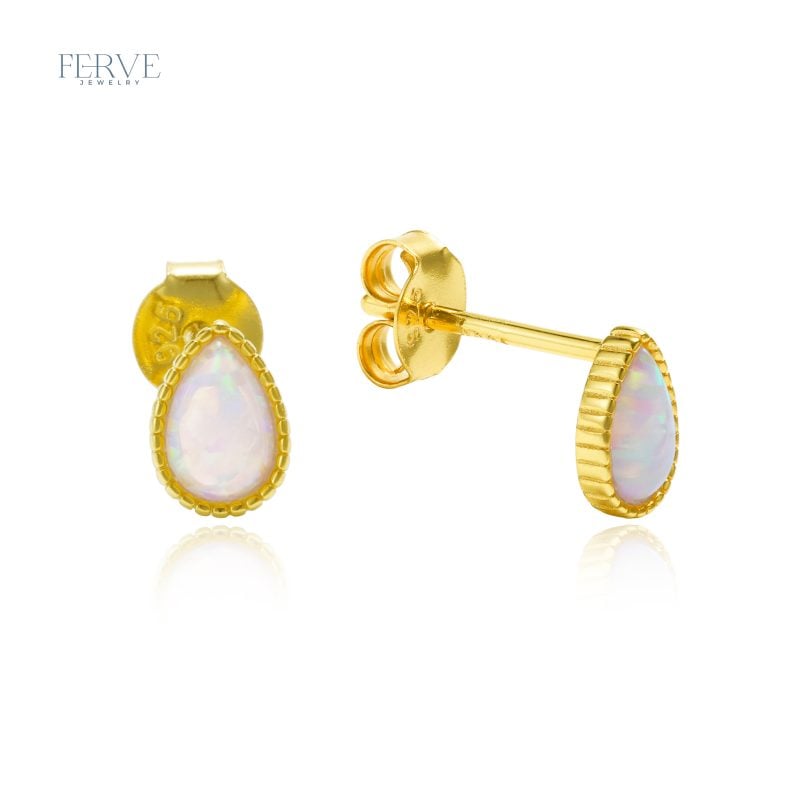 GOLD MYRA STUD EARRINGS - Image 3