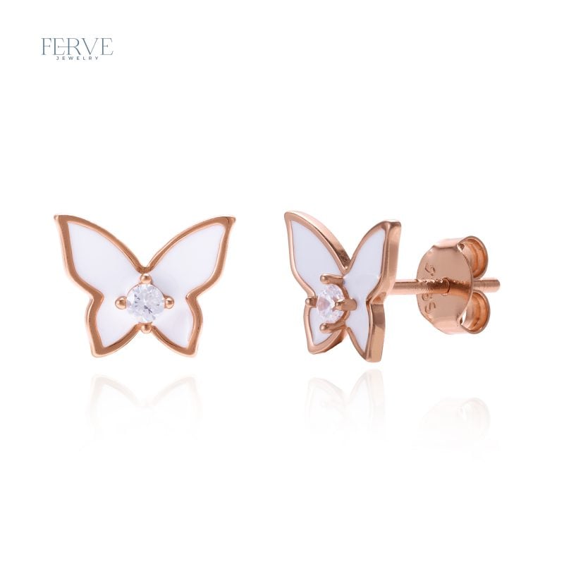 ROSE GOLD FELICE STUD EARRINGS - Image 3