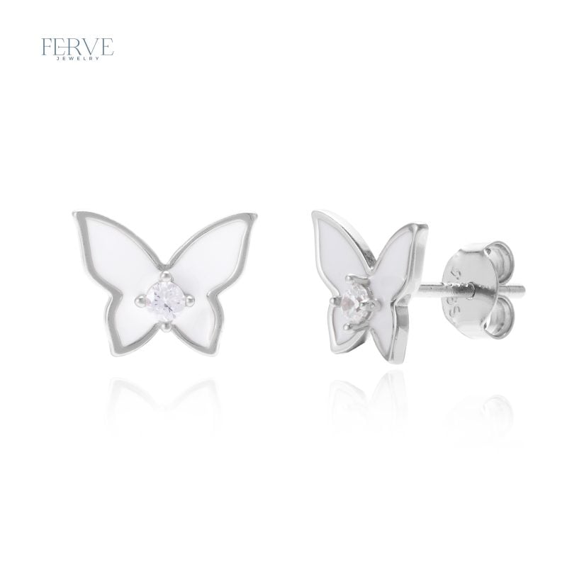 SILVER FELICE STUD EARRINGS - Image 3