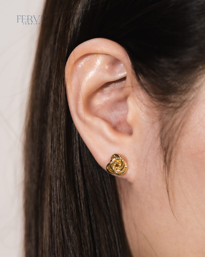 GOLD IDA STUD EARRINGS - Image 2