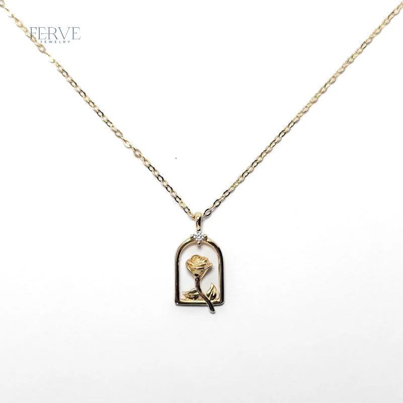 GOLD ARIA ROSE NECKLACE