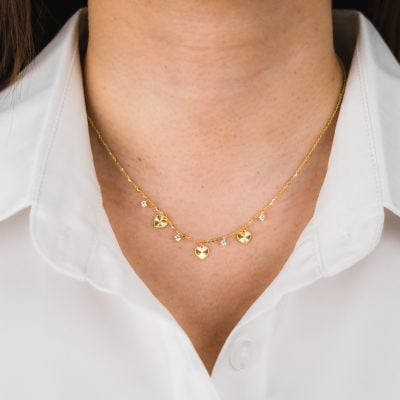 GOLD BIANCA NECKLACE ON HUMAN